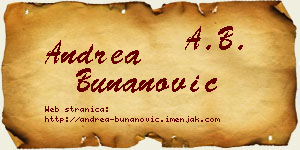 Andrea Bunanović vizit kartica